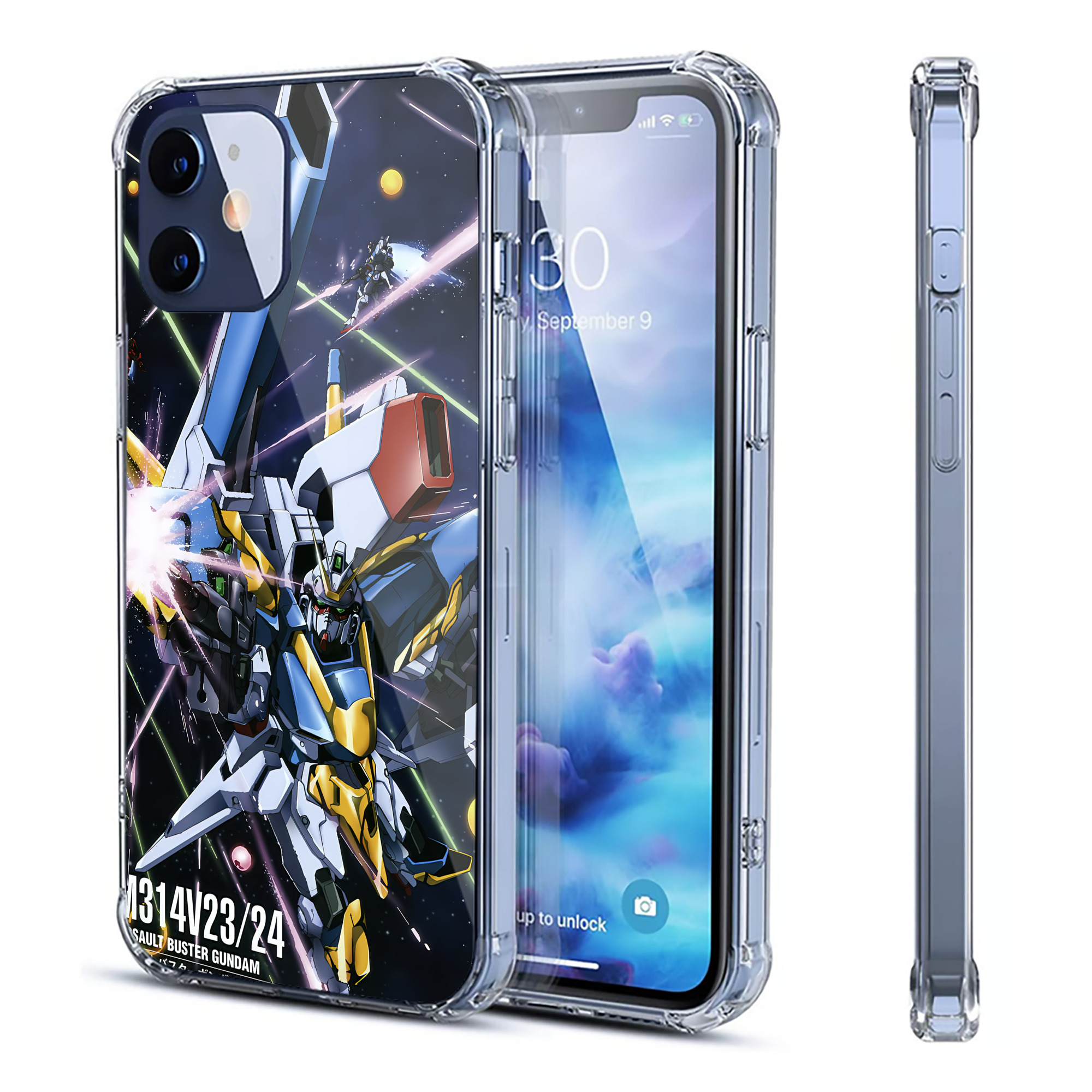 （画像用） 機動戦士ガンダム Mobile Suit Gundam 【iPhone 12シリーズ対応】透明スマホケース（クリアソフトケース）